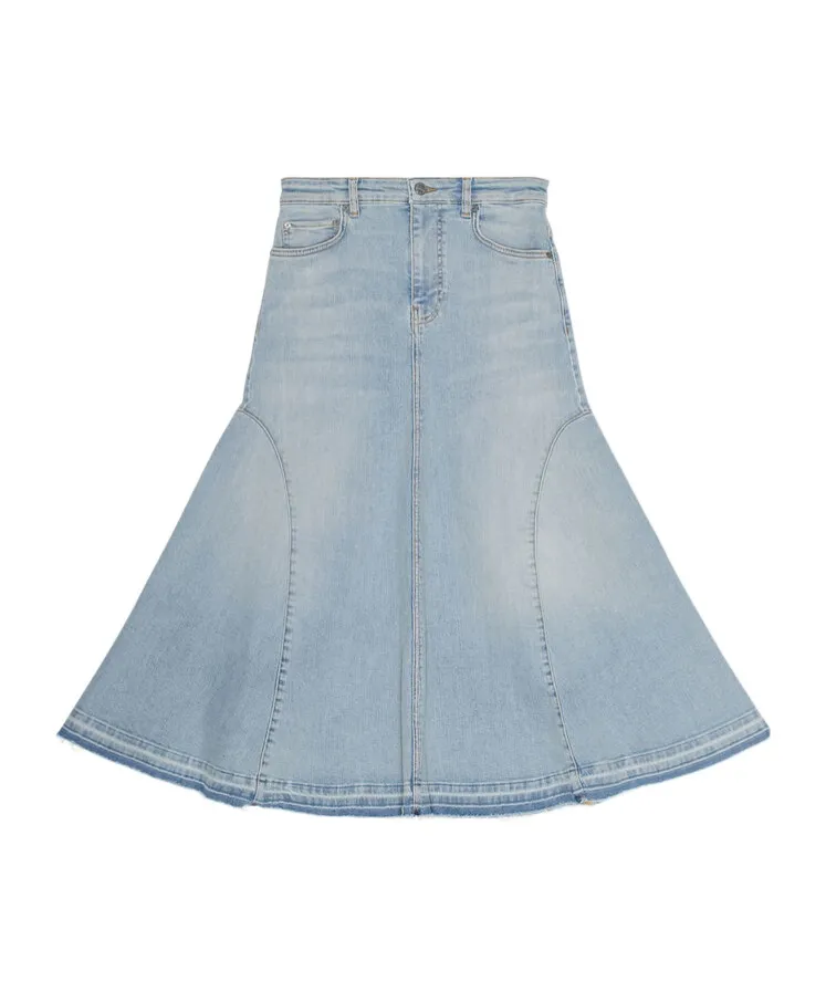 Ganni A-Line Midi Denim Skirt