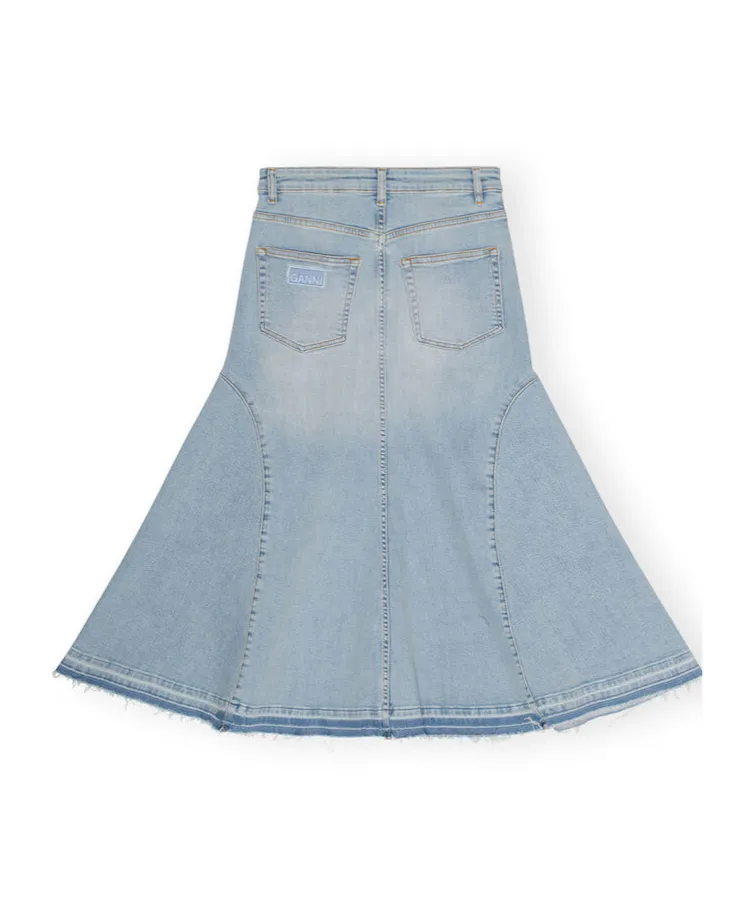Ganni A-Line Midi Denim Skirt