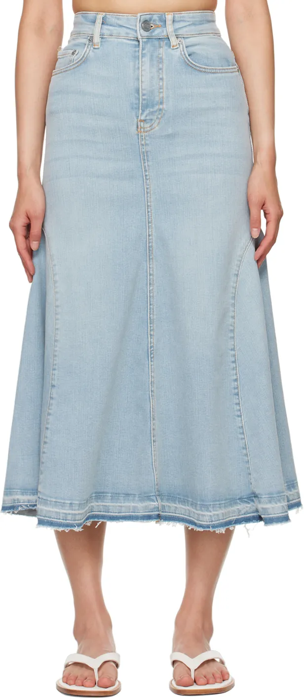 Ganni A-Line Midi Denim Skirt