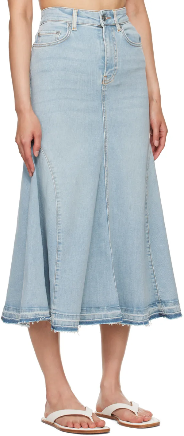 Ganni A-Line Midi Denim Skirt