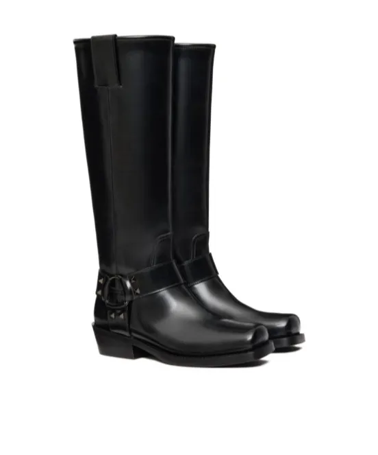 Valentino	Garavani Rockstud Ankle Strap Boots