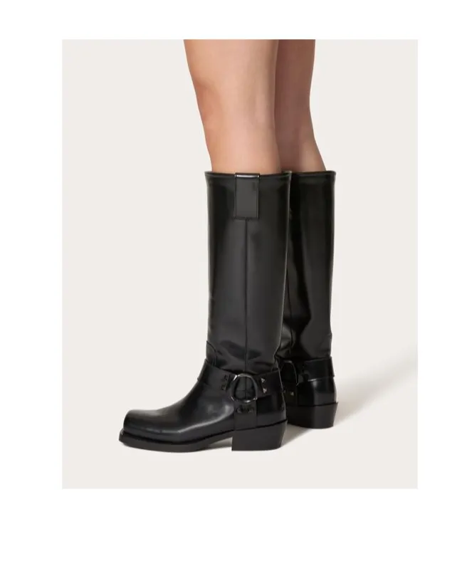 Valentino	Garavani Rockstud Ankle Strap Boots