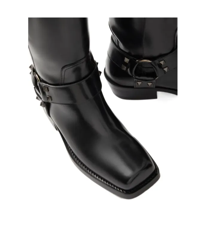 Valentino	Garavani Rockstud Ankle Strap Boots
