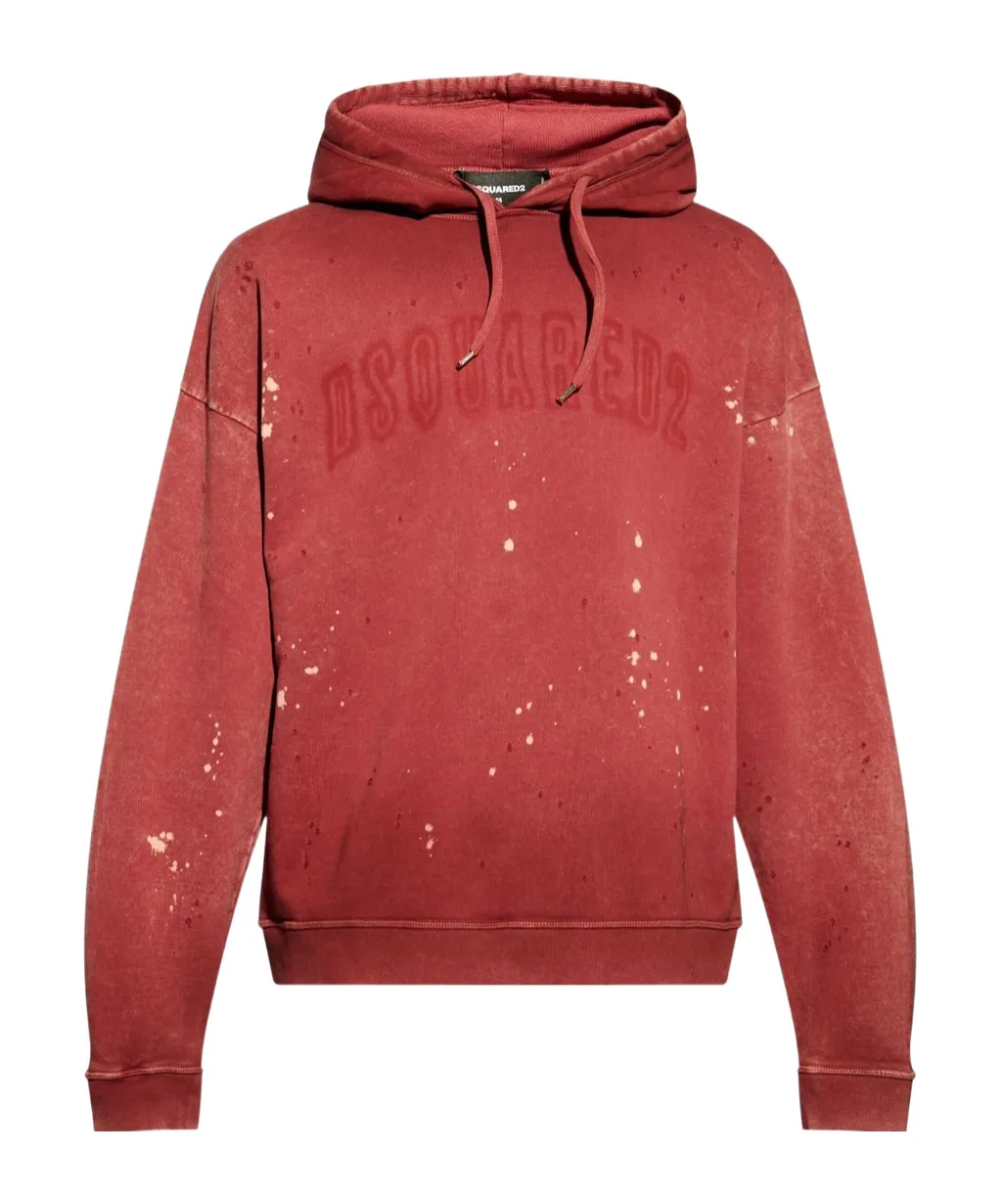 Dsquared2 Paint Splatter Detailed Drawstring Hoodie