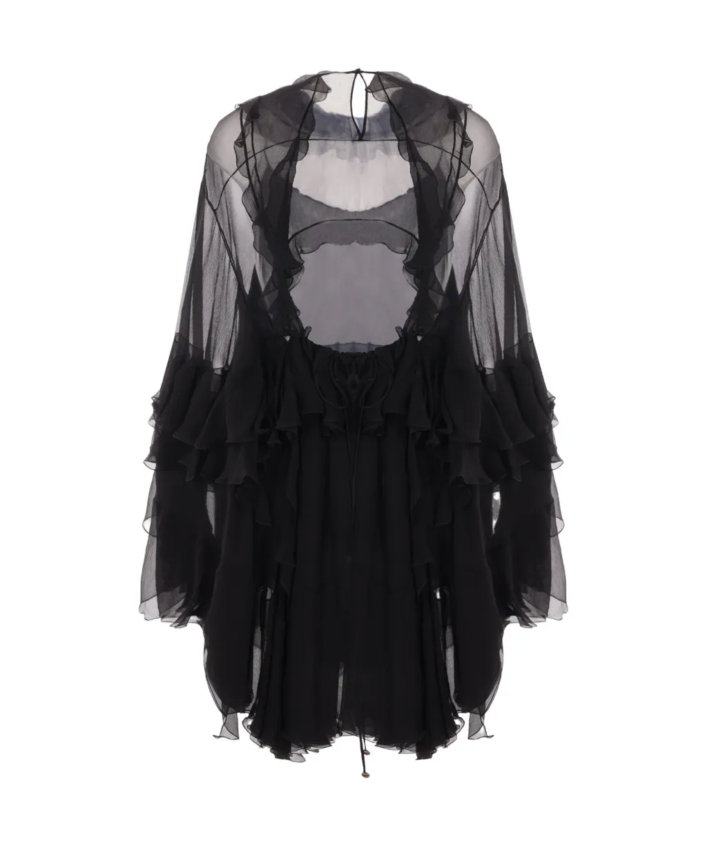 Chloé Semi-Sheer Ruched Dress