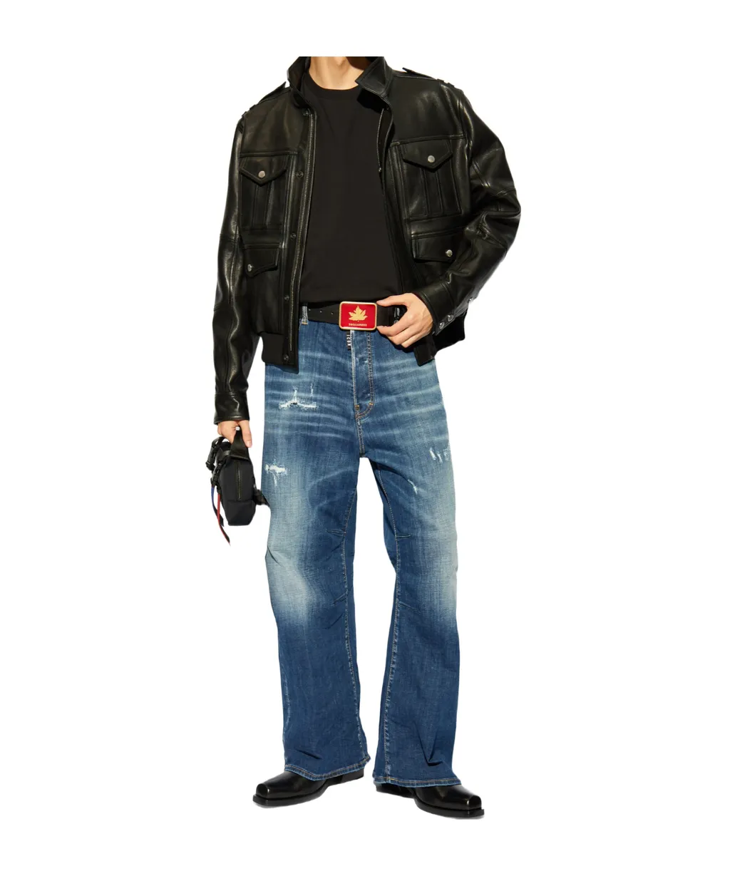 Dsquared2 Distressed Straight-Leg Jeans