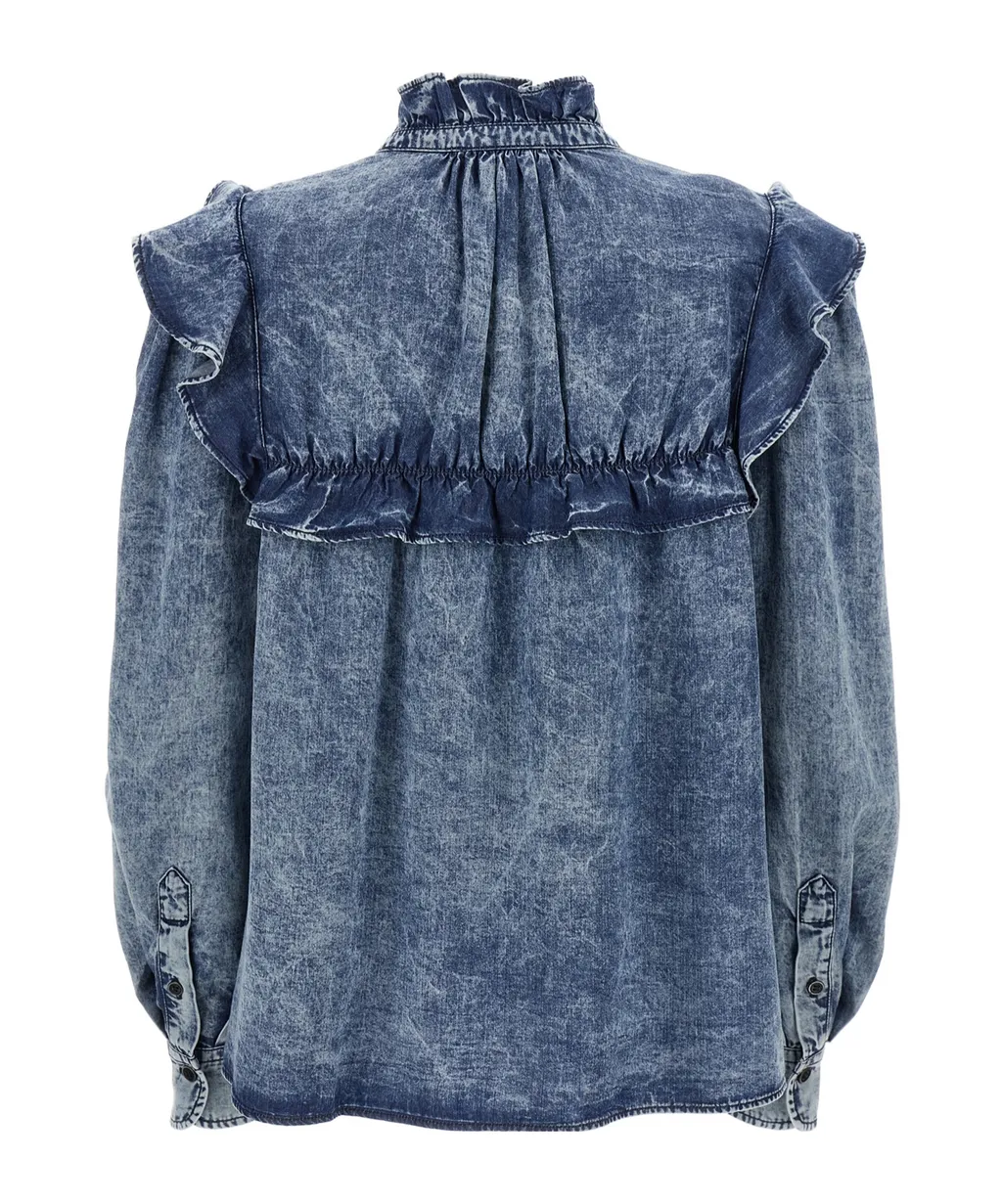 Isabel Marant ÉToile Idety Ruffled Denim Shirt