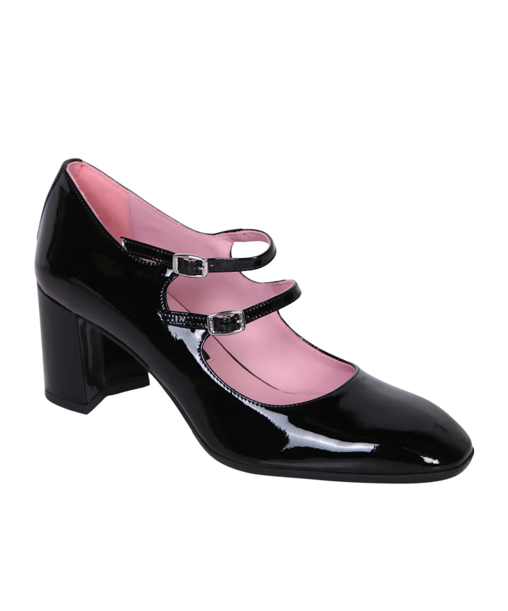 Double-Belt Mid-Heeled Shoes
