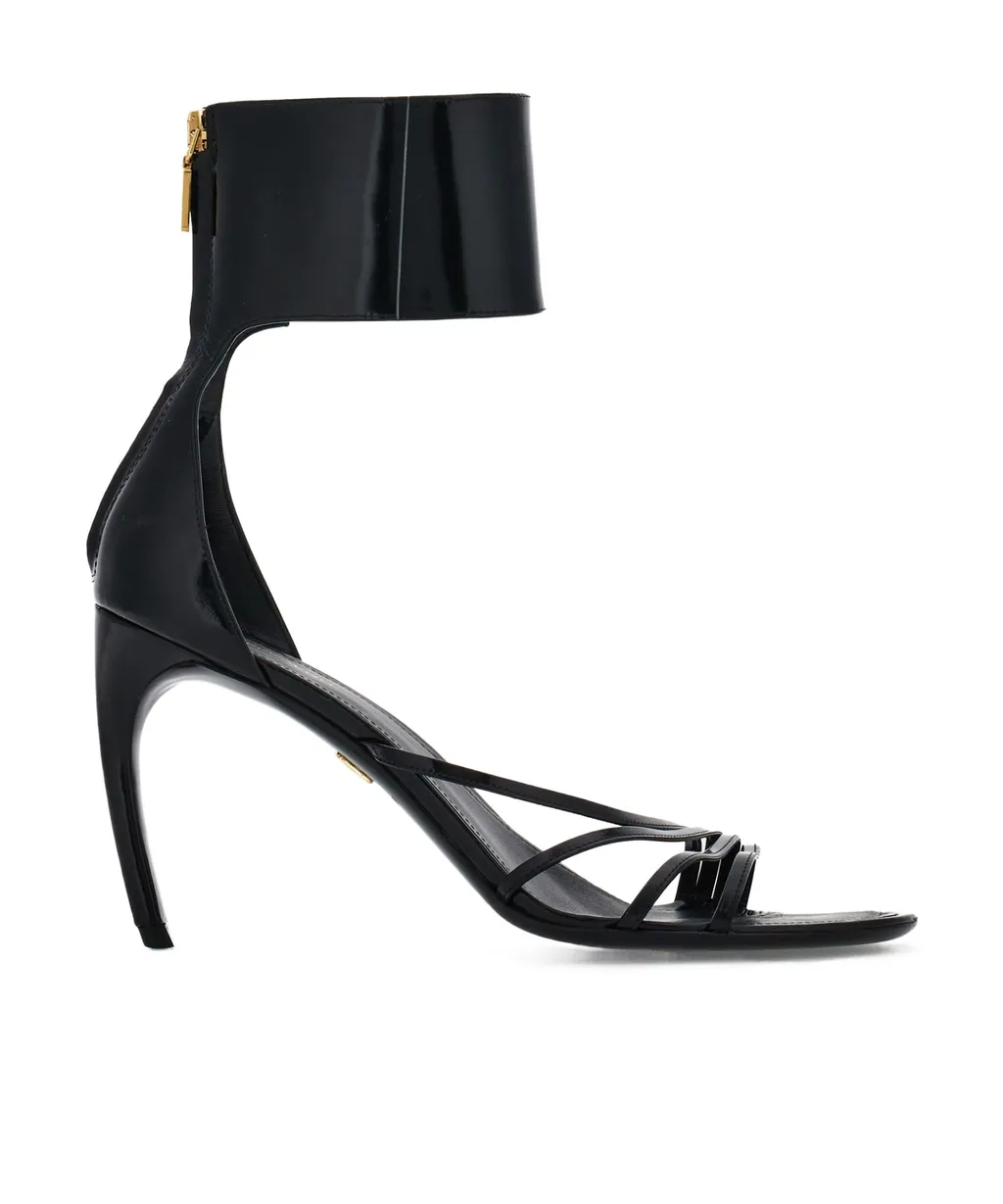 Salvatore Ferragamo Curved-Heeled Almond Toe Sandals