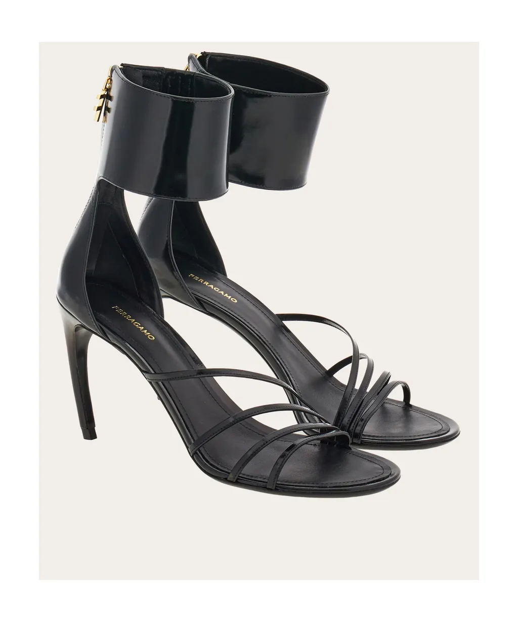 Salvatore Ferragamo Curved-Heeled Almond Toe Sandals