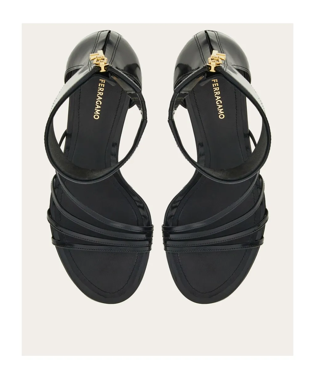 Salvatore Ferragamo Curved-Heeled Almond Toe Sandals