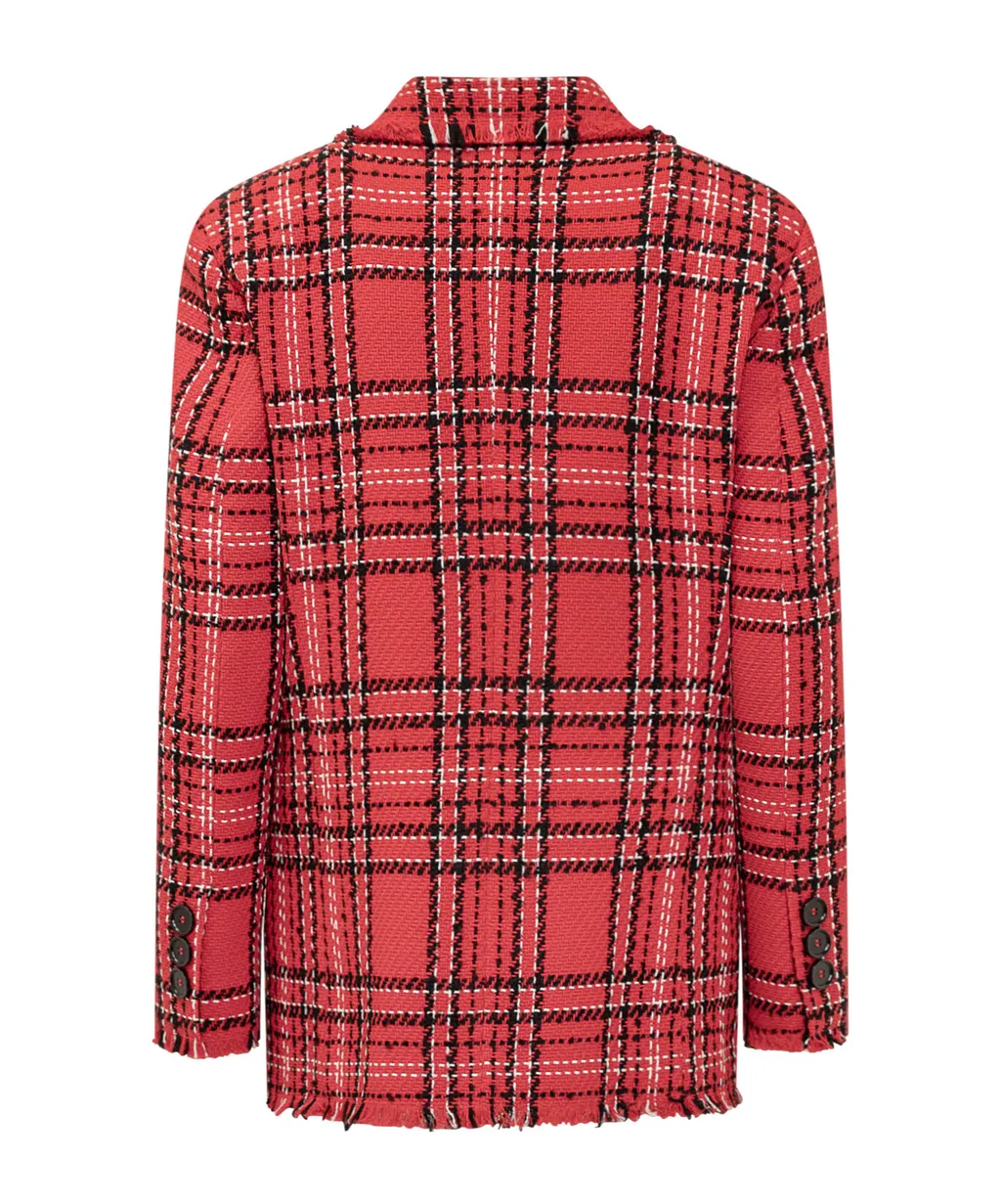 Msgm Double-Breasted Checked Blazer
