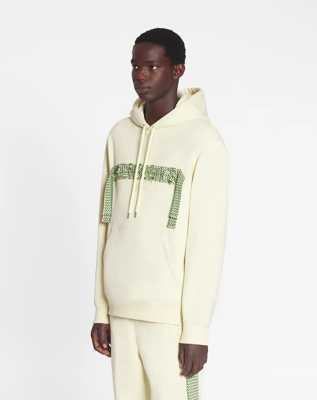Lanvin Logo-Embroidered Lace-Detailed Drawstring Hoodie