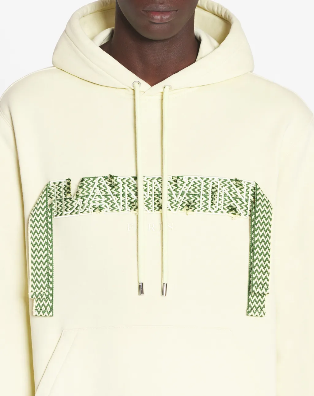Lanvin Logo-Embroidered Lace-Detailed Drawstring Hoodie