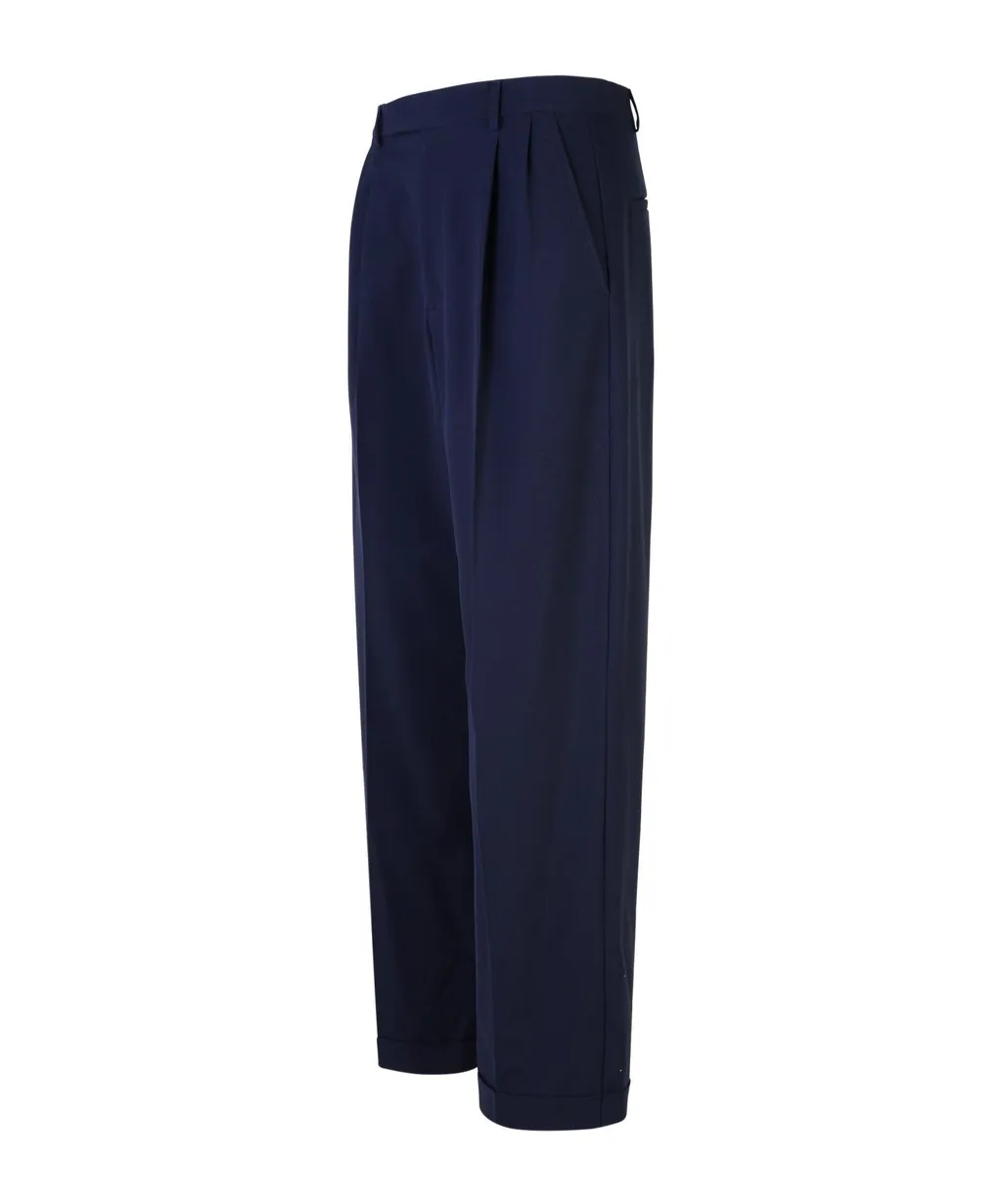 Marissa Navy Viscose Blend Trousers