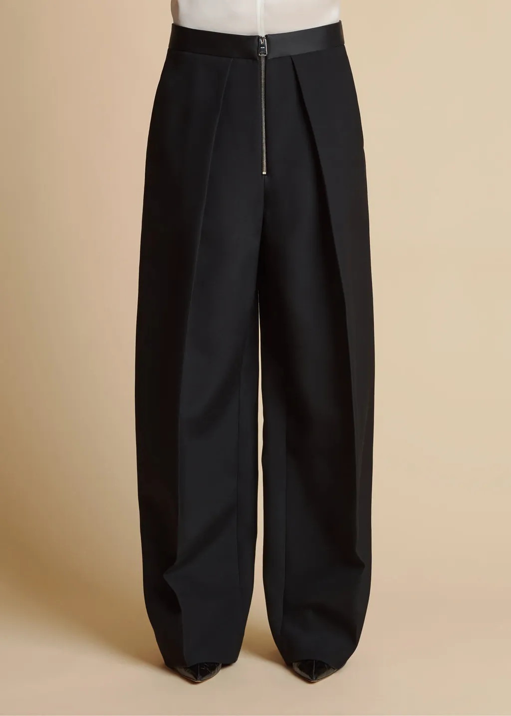 Khaite Marine Low-Rise Wide-Leg Pants