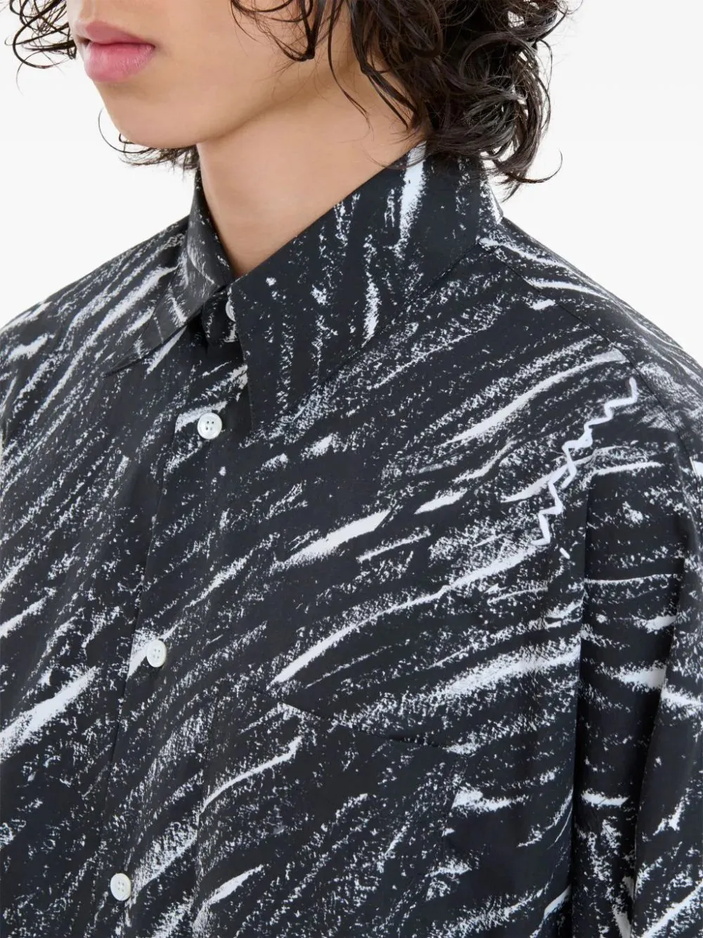 Marni All-Over Printed Curved Hem Shirt