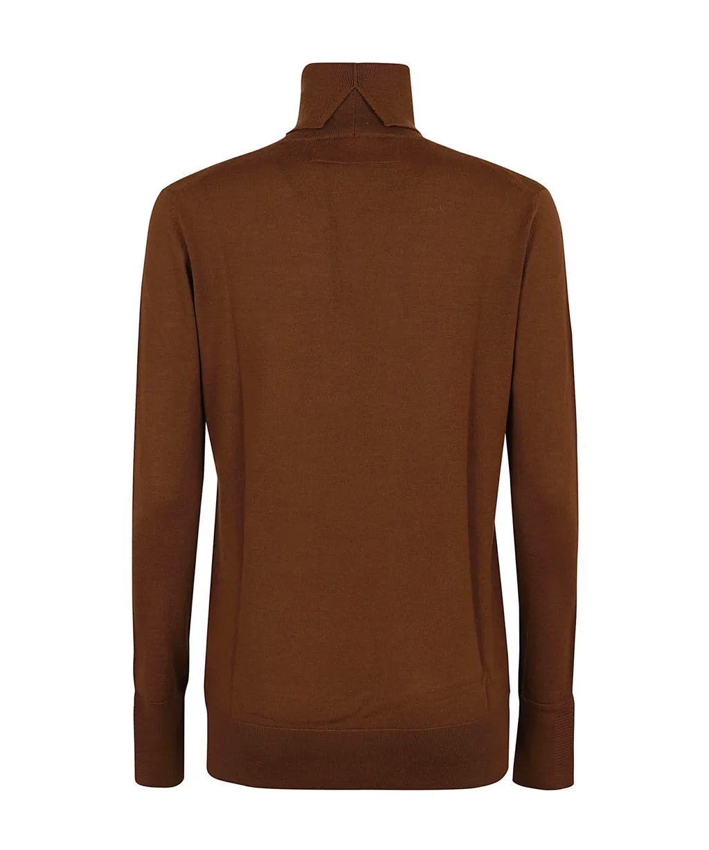 Ermanno Scervino Lace-Detailed Roll Neck Jumper