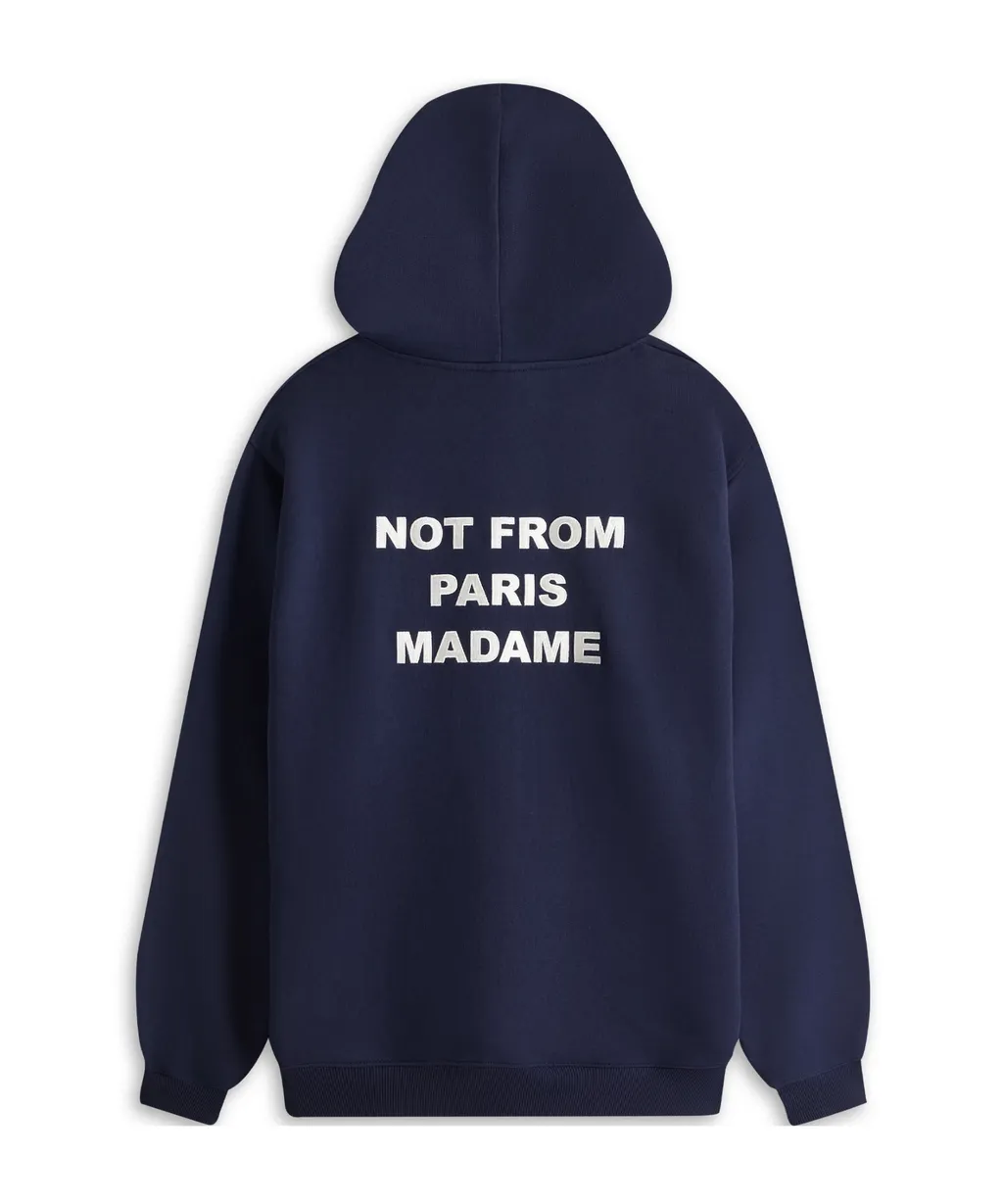 DrÔLe De Monsieur Slogan-Printed Drawstring Hoodie