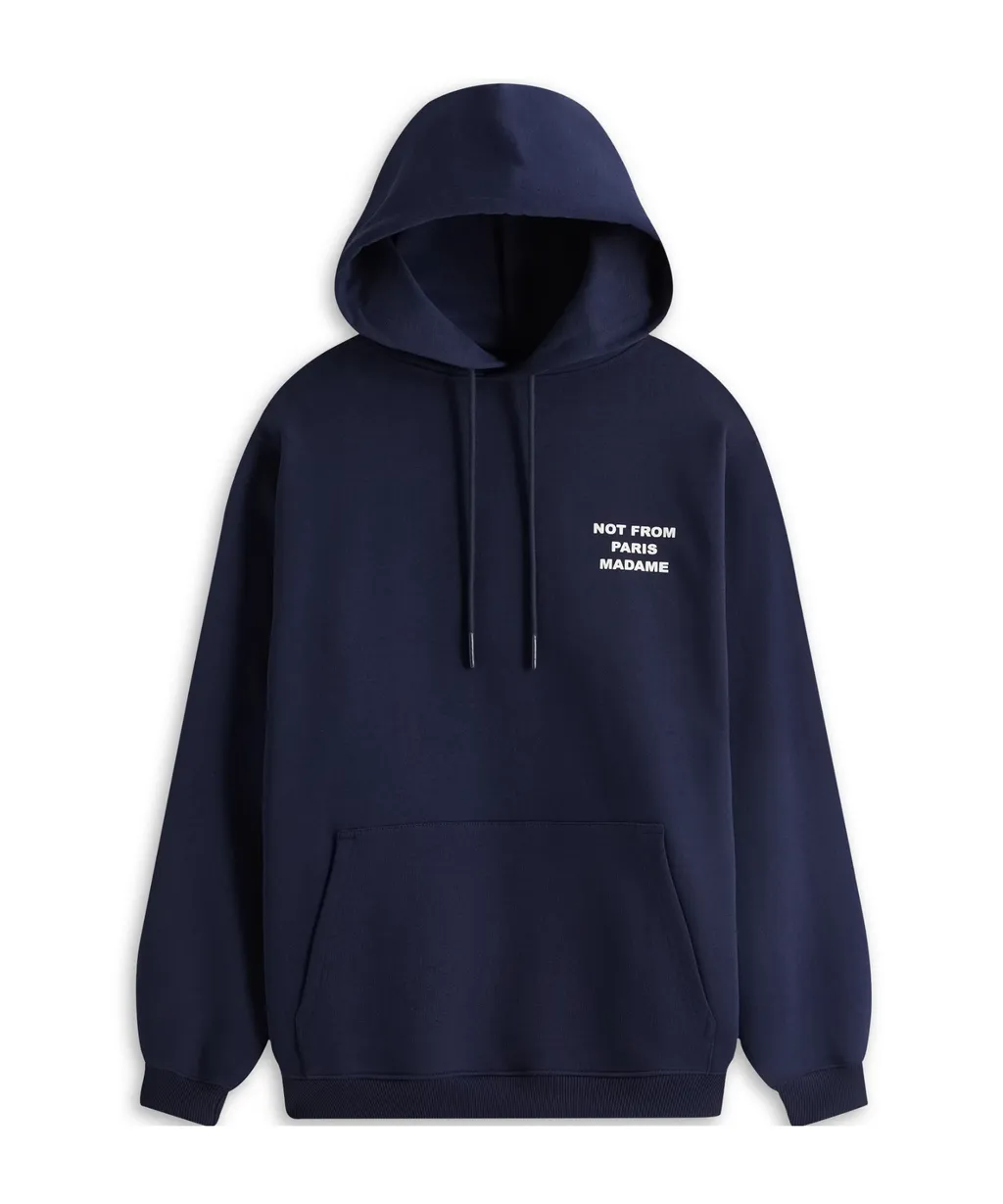 DrÔLe De Monsieur Slogan-Printed Drawstring Hoodie
