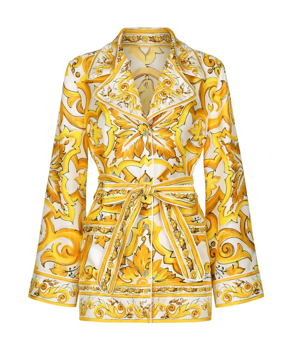 Dolce & Gabbana Majolica Printed Twill Pajama Shirt