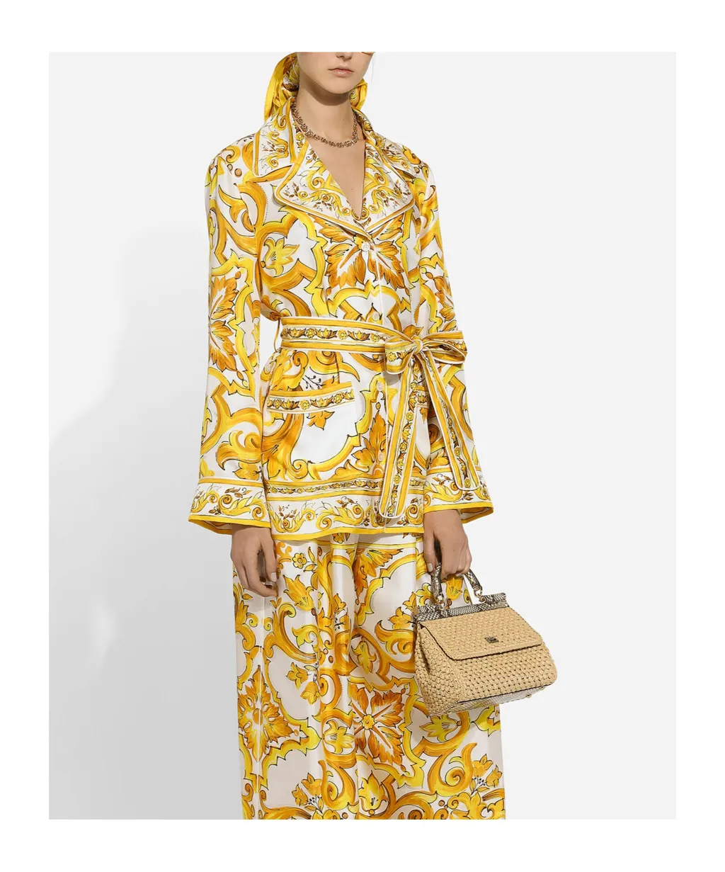 Dolce & Gabbana Majolica Printed Twill Pajama Shirt