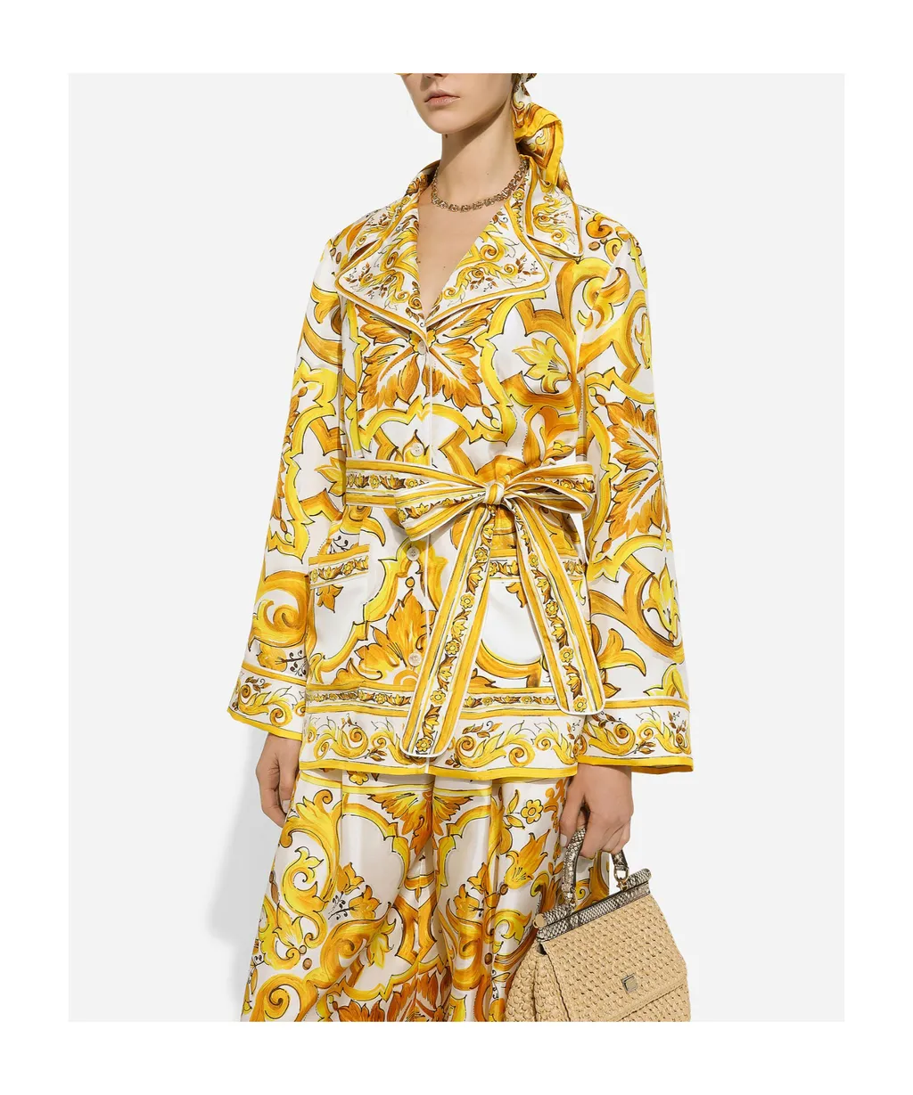 Dolce & Gabbana Majolica Printed Twill Pajama Shirt