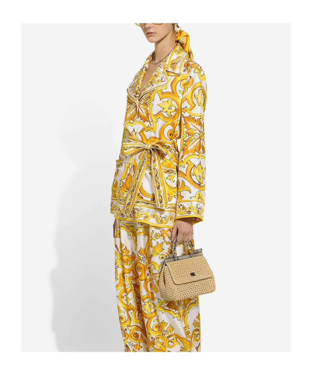 Dolce & Gabbana Majolica Printed Twill Pajama Shirt