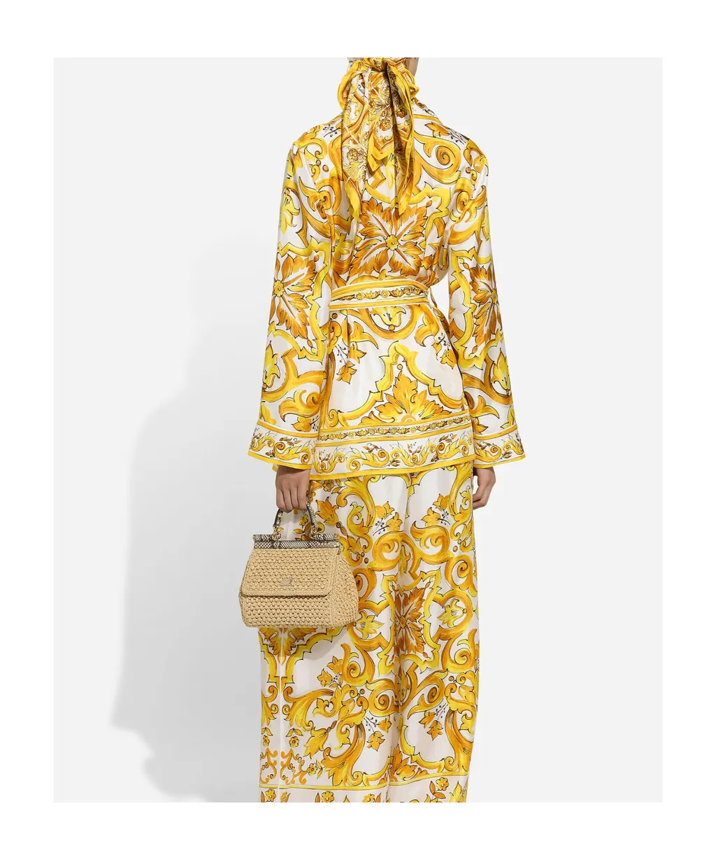 Dolce & Gabbana Majolica Printed Twill Pajama Shirt