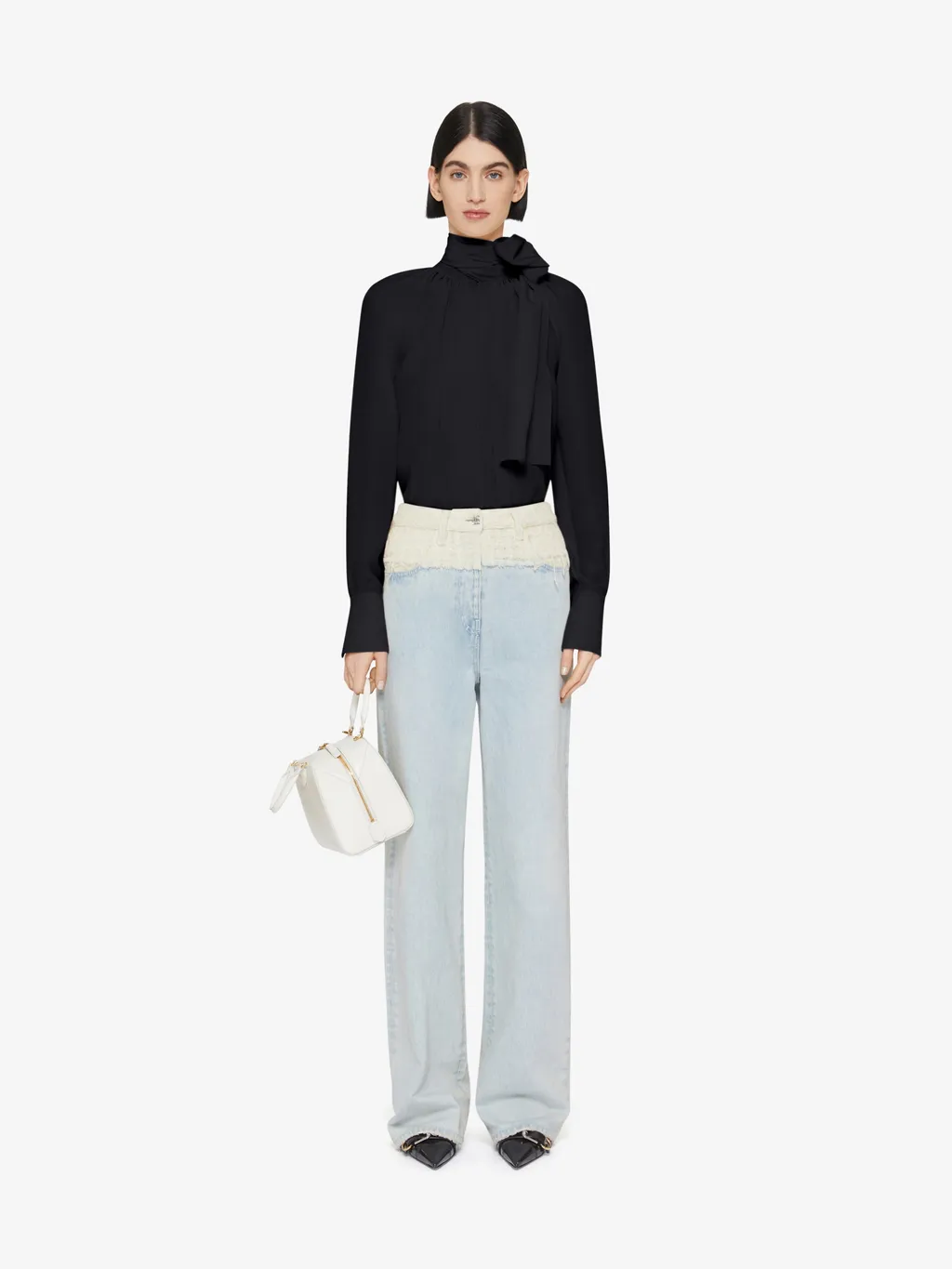 Givenchy 4G Motif Tie Neck Blouse