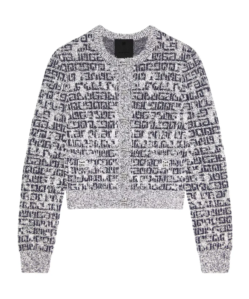 Cardigan In 4G Tweed With 4G Detail