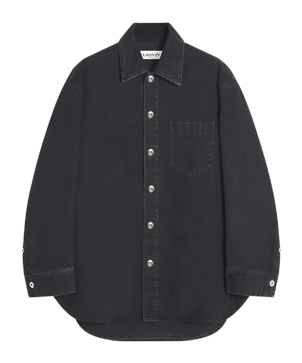 Lanvin Cocoon Button-Up Denim Shirt