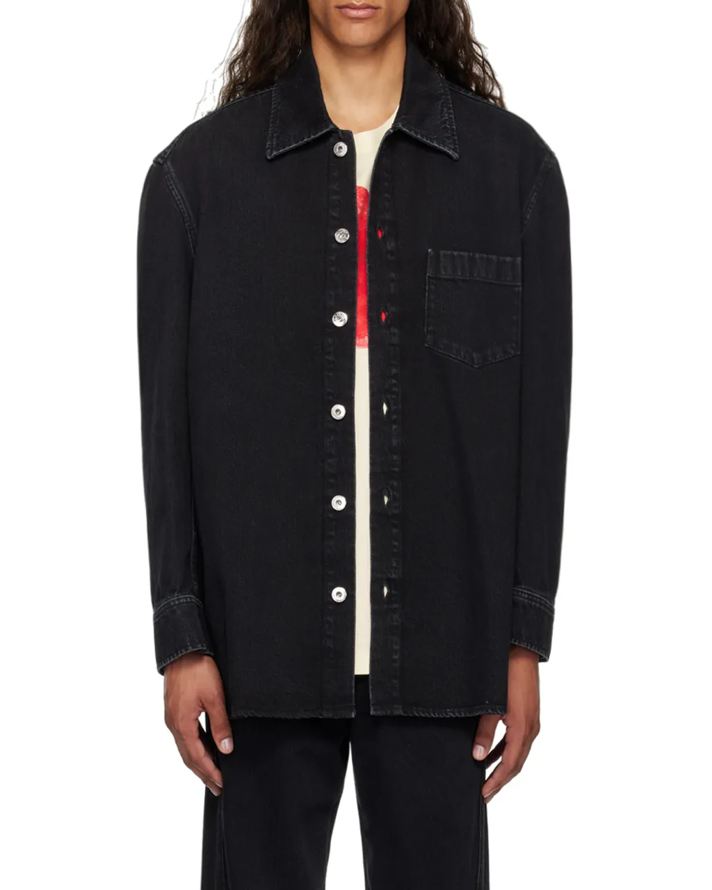 Lanvin Cocoon Button-Up Denim Shirt