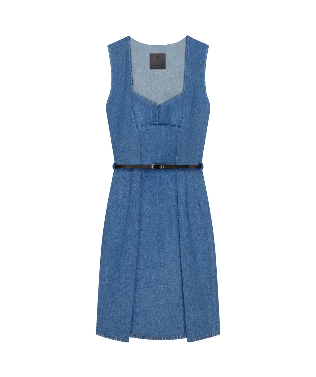 Givenchy Sleeveless Belted Denim Dress