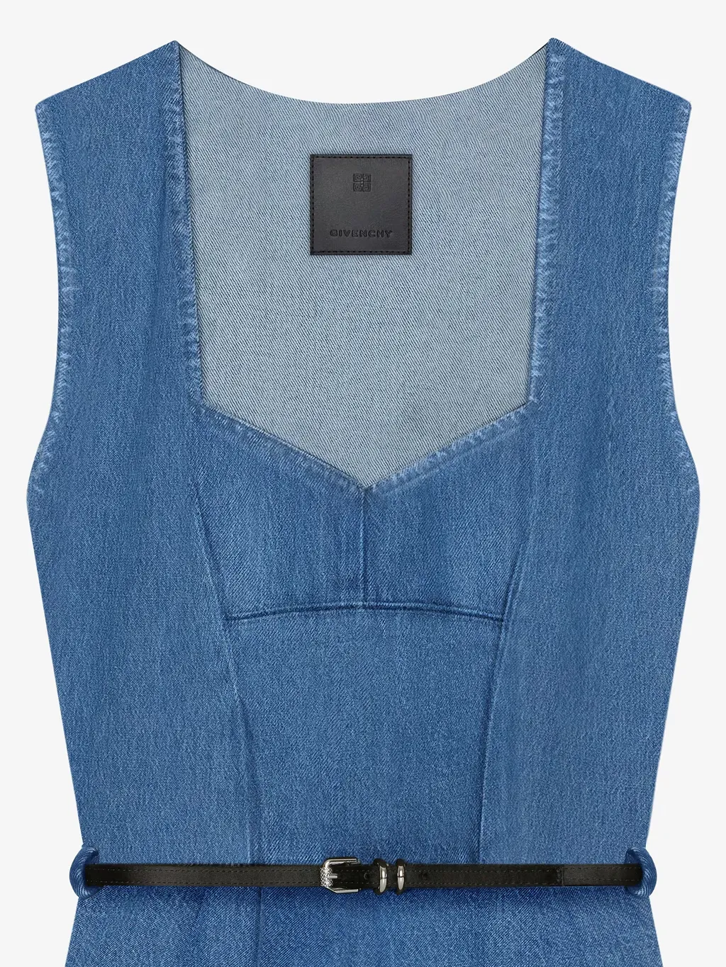 Givenchy Sleeveless Belted Denim Dress
