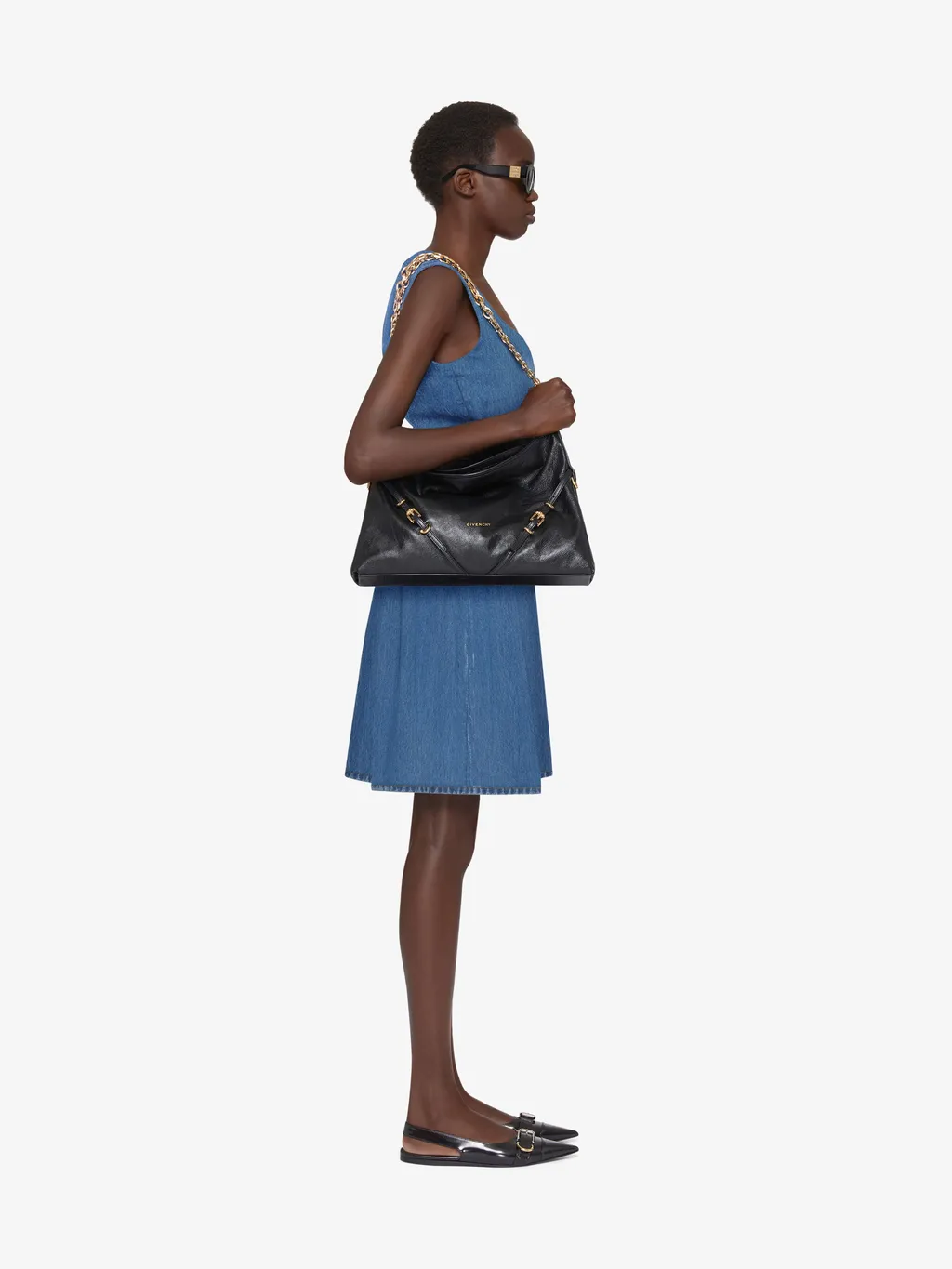 Givenchy Sleeveless Belted Denim Dress