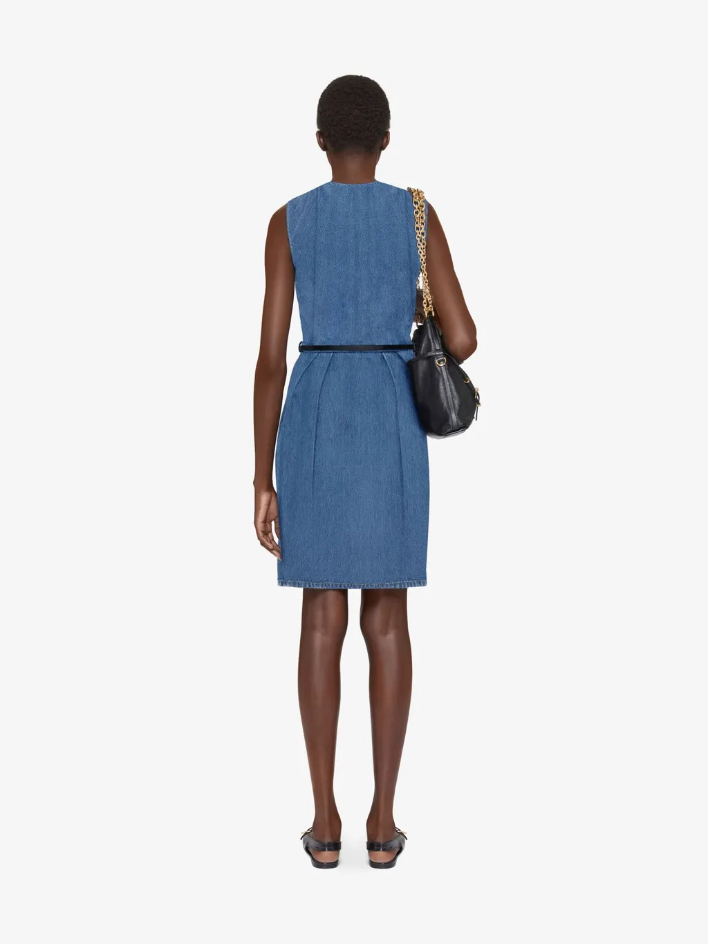 Givenchy Sleeveless Belted Denim Dress