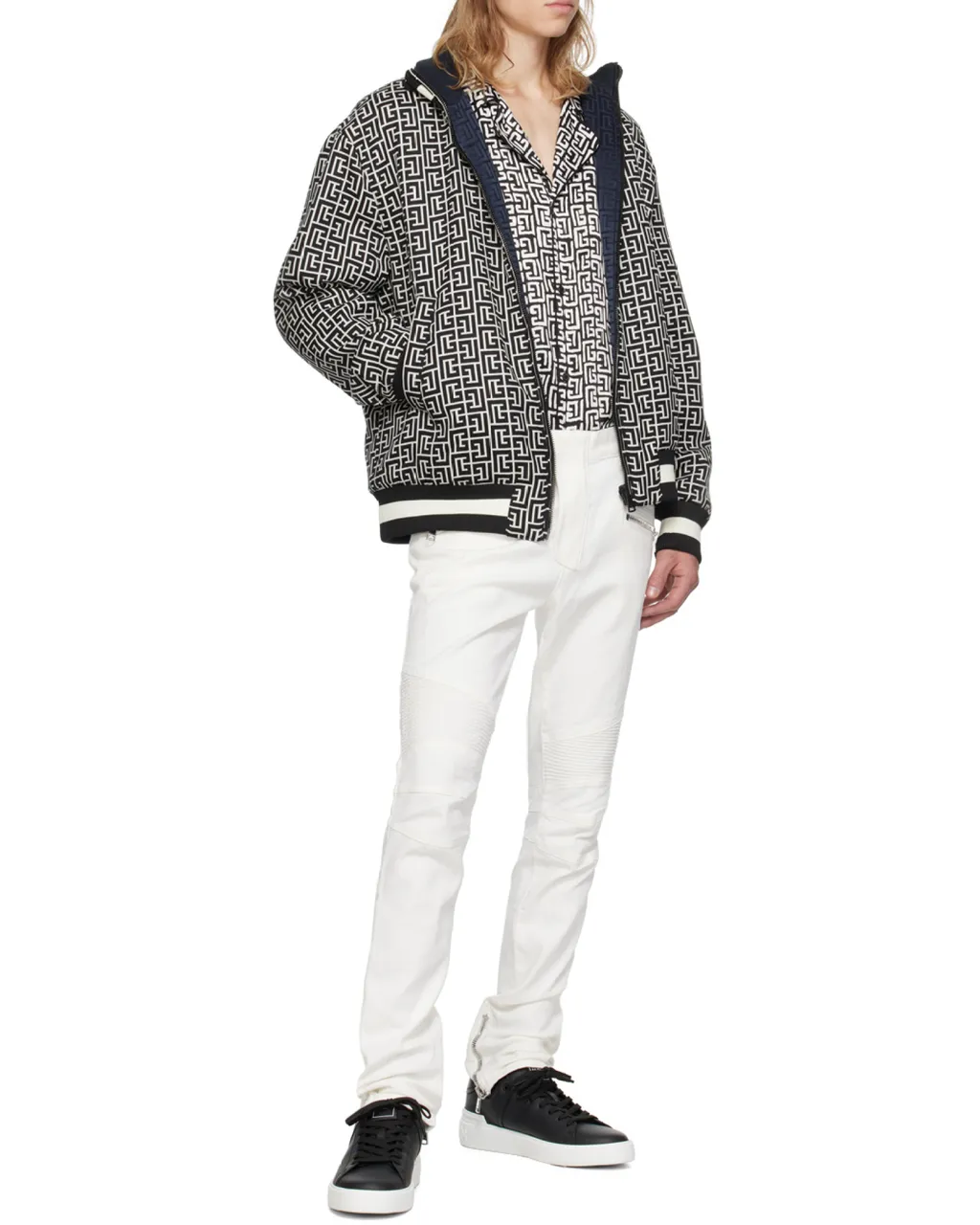 Balmain Monogram Reversible Bomber Jacket