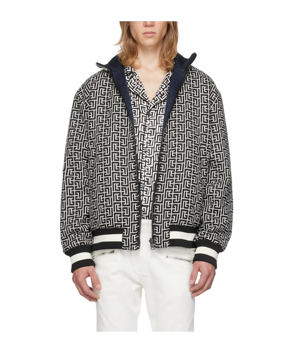 Balmain Monogram Reversible Bomber Jacket