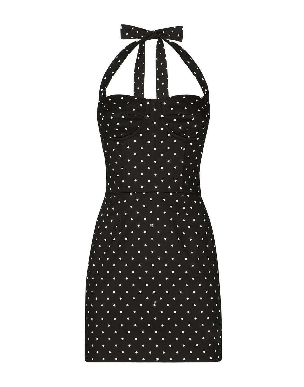 Dolce & Gabbana Polka-Dot Printed Mini Corset Dress