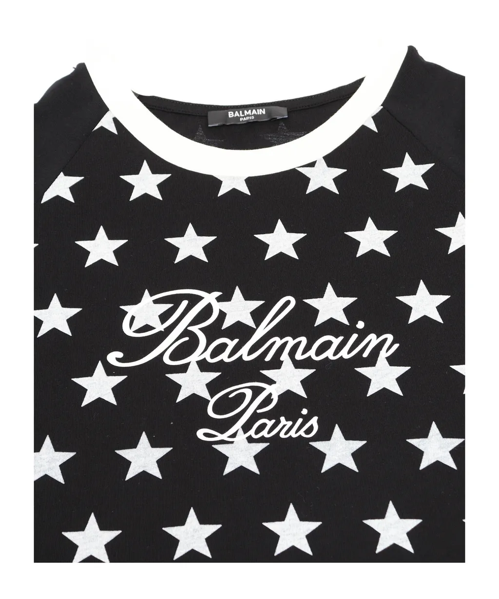Balmain Kids Star-Printed Crewneck T-Shirt