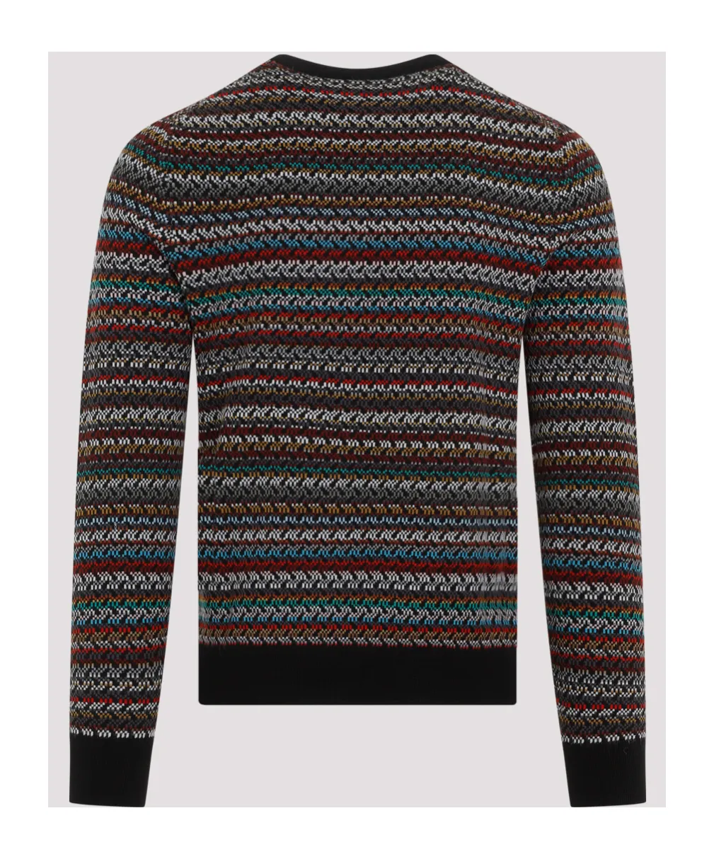 Pattern-Intarsia Knitted Jumper