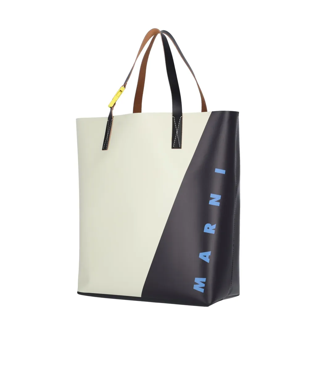Marni Logo Printed Two-Toned Tote Bag