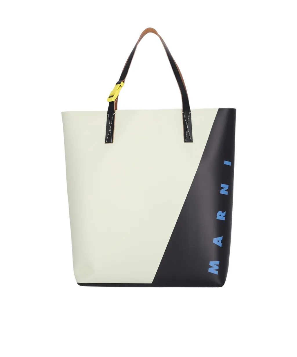 Marni Logo Printed Two-Toned Tote Bag