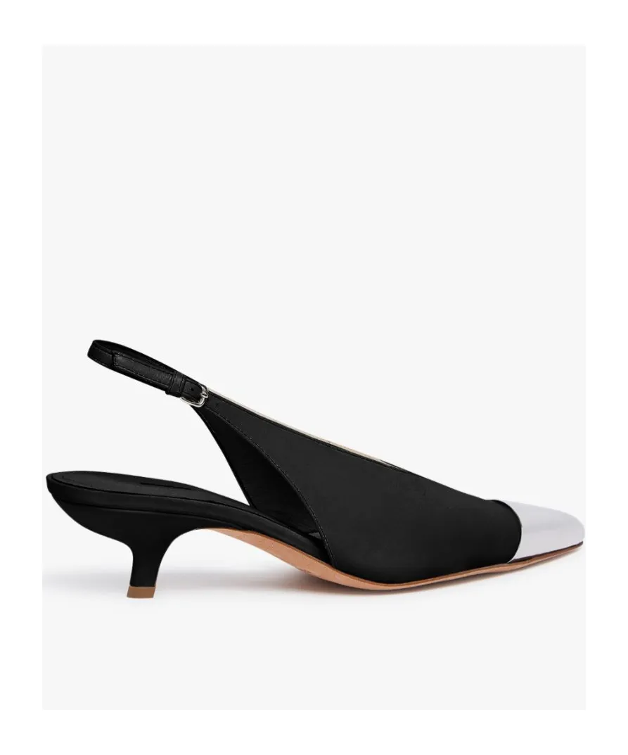 Metal Pointed Open-Heeled Shoes