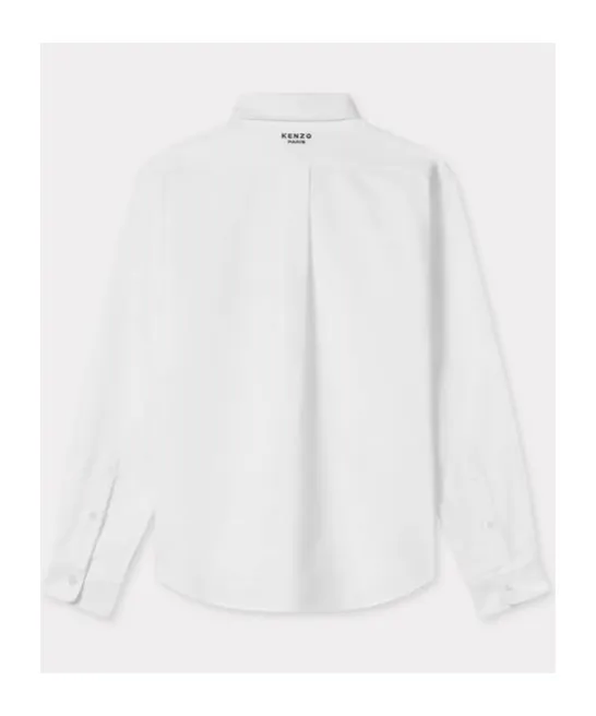 Kenzo Boke Flower Embroidered Curved Hem Shirt