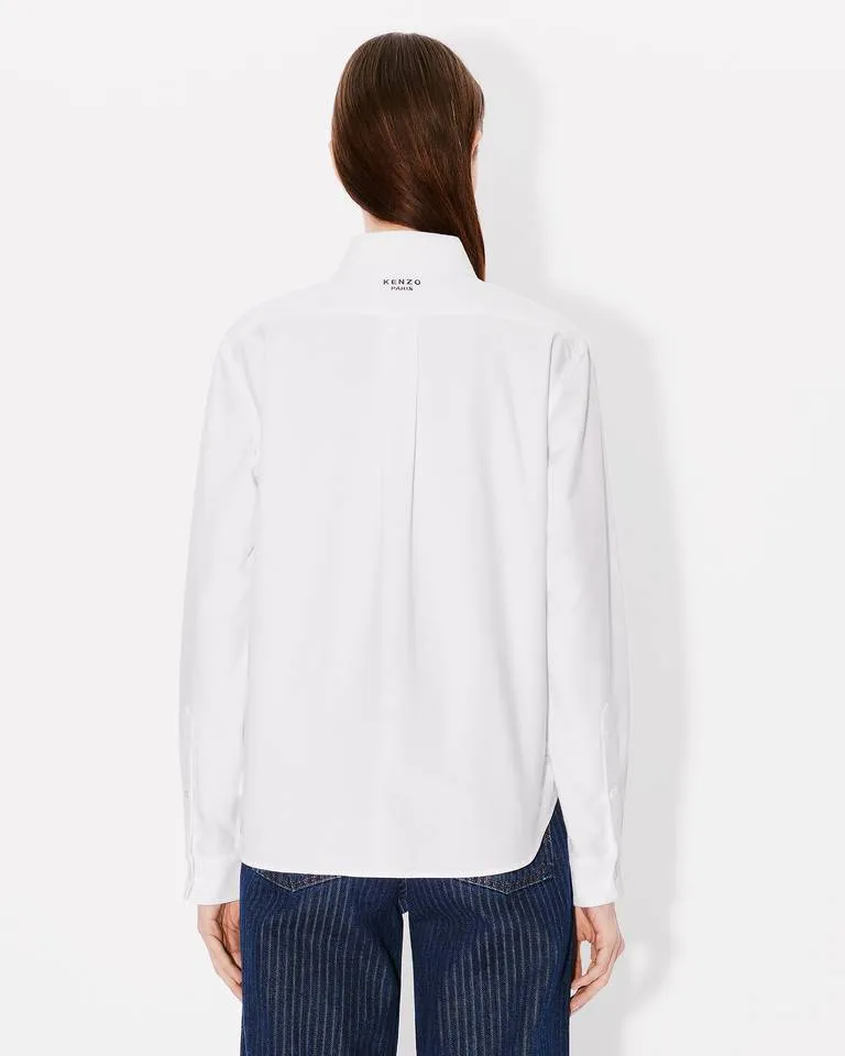 Kenzo Boke Flower Embroidered Curved Hem Shirt
