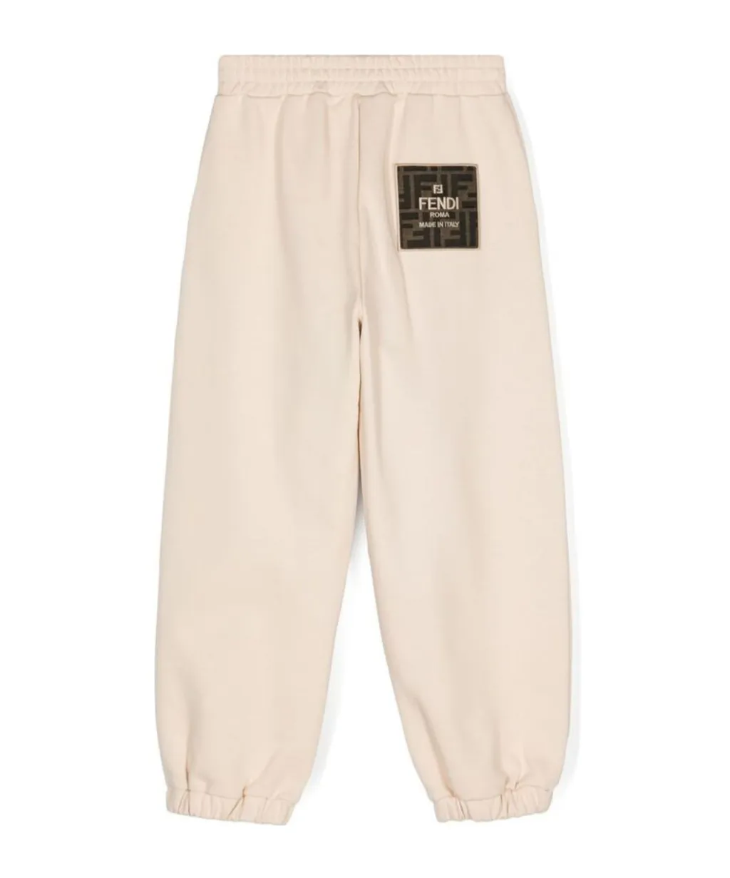 Fendi Kids Logo Embroidered Straight Leg Trousers