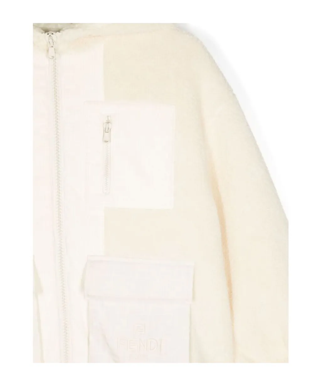 Fendi Kids Hooded Zip-Up Fleece Jacket