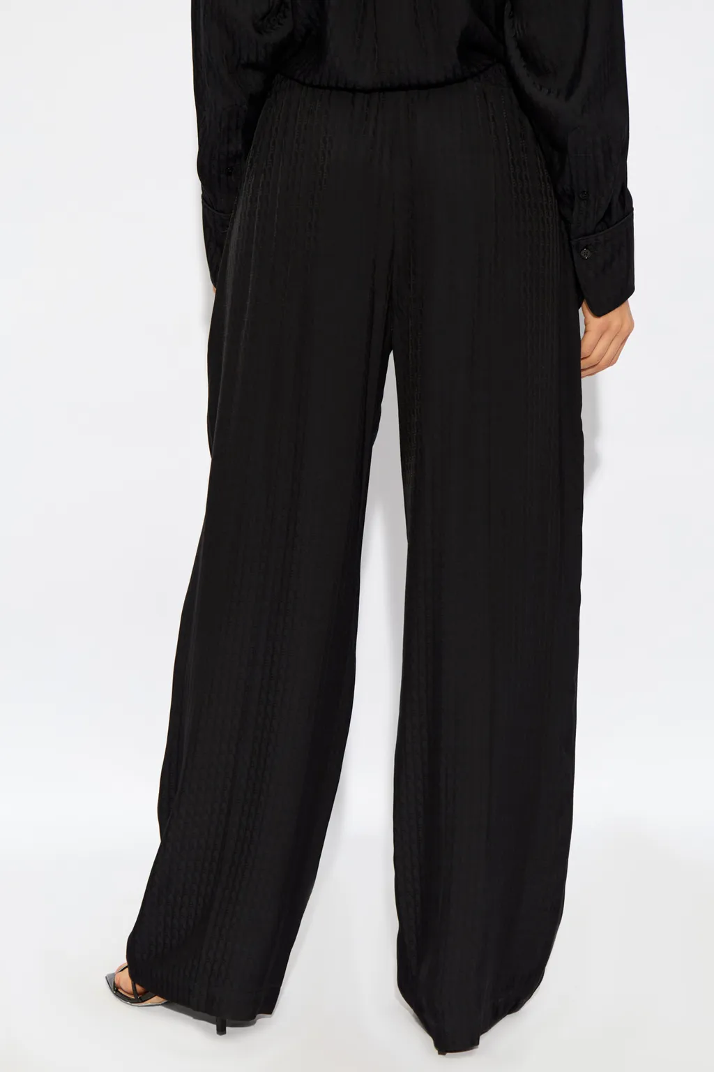 Monogram-Jacquard Wide-Leg Trousers